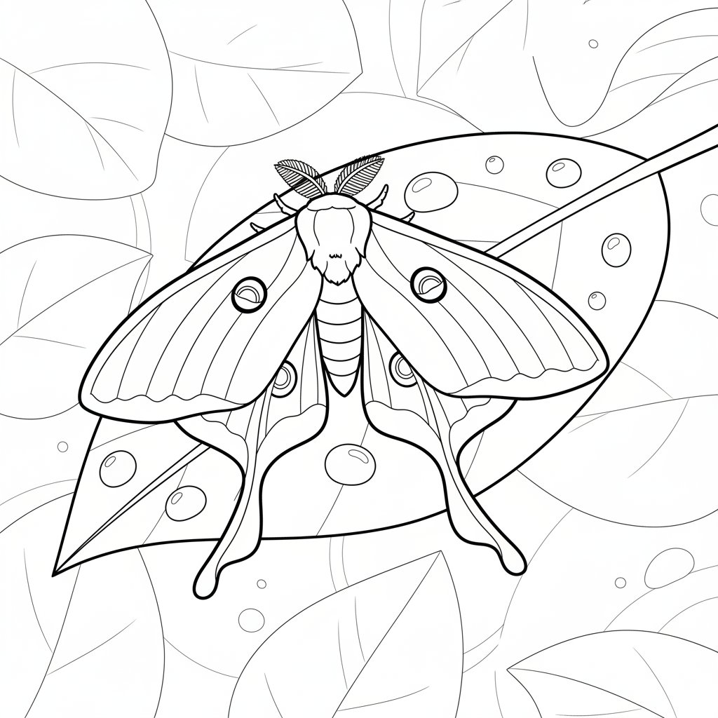 Schöner Mondmotten-Malbild - Mittel