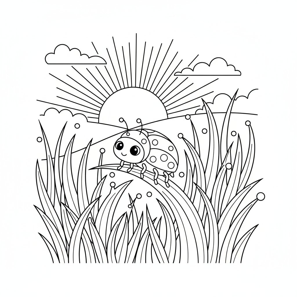 Escarabajo para Colorear - Medio