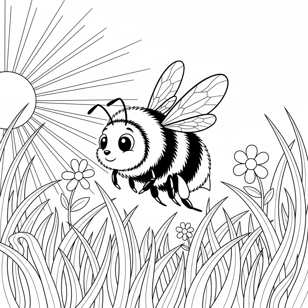 Página para Colorear de Abejorro - Medio