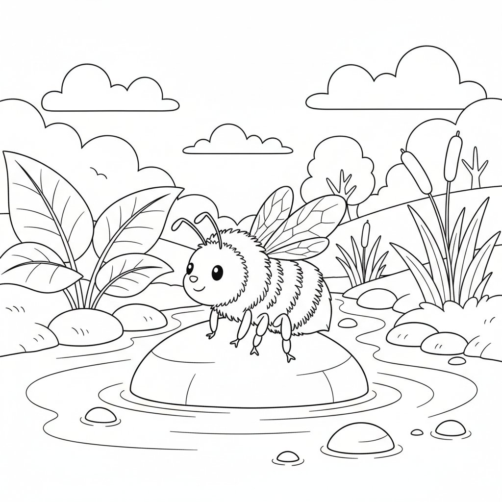 Página para Colorear de Abejorro Caprichoso - Medio