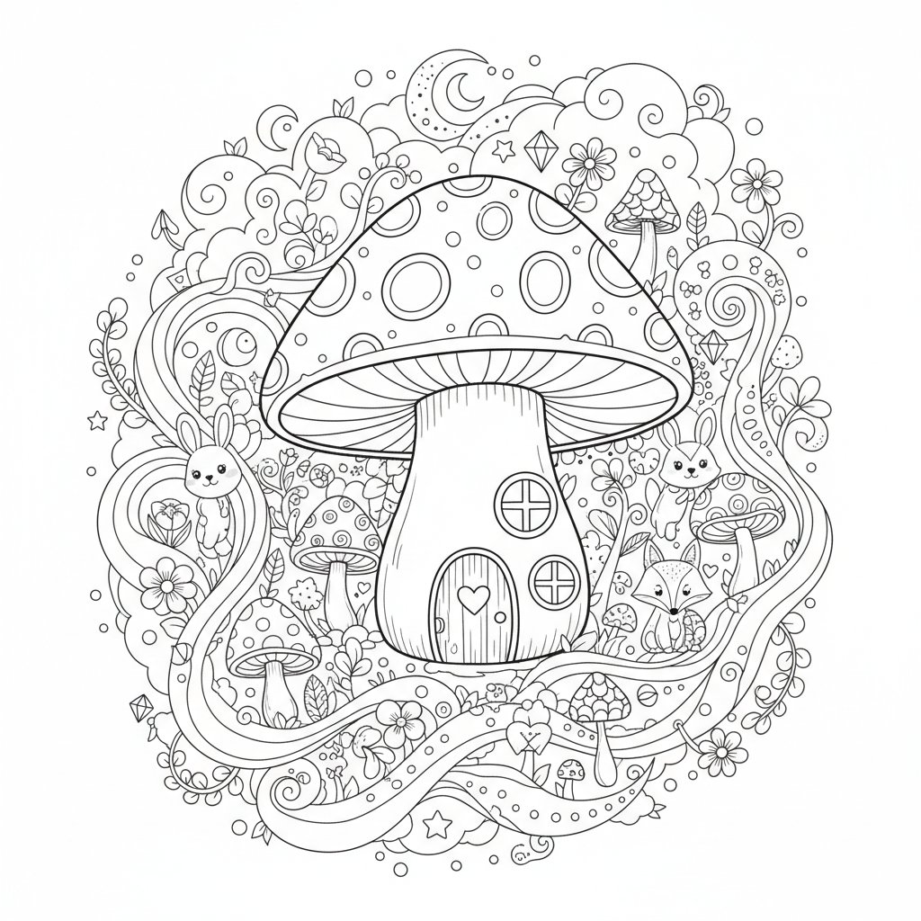 Página para colorear Kawaii Seta - Difícil