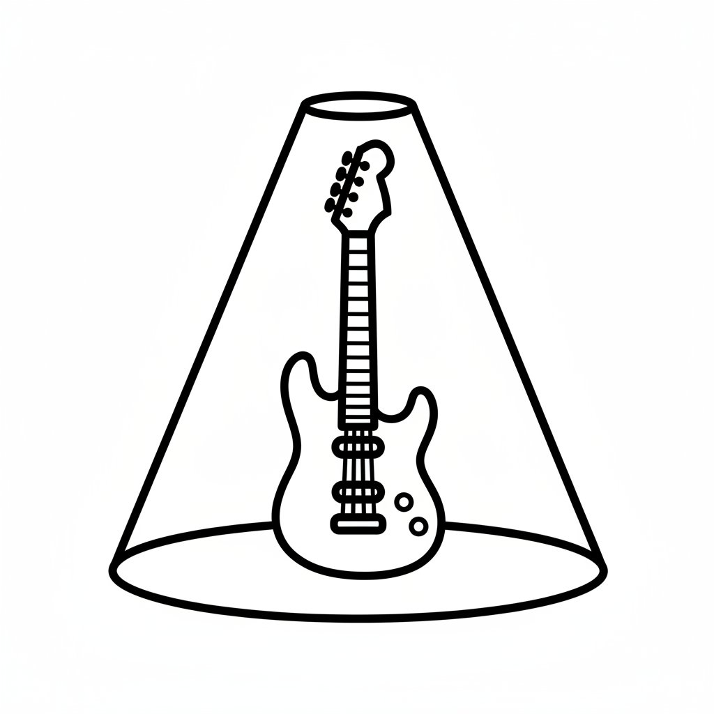 Página para Colorear de Guitarra Eléctrica - Fácil