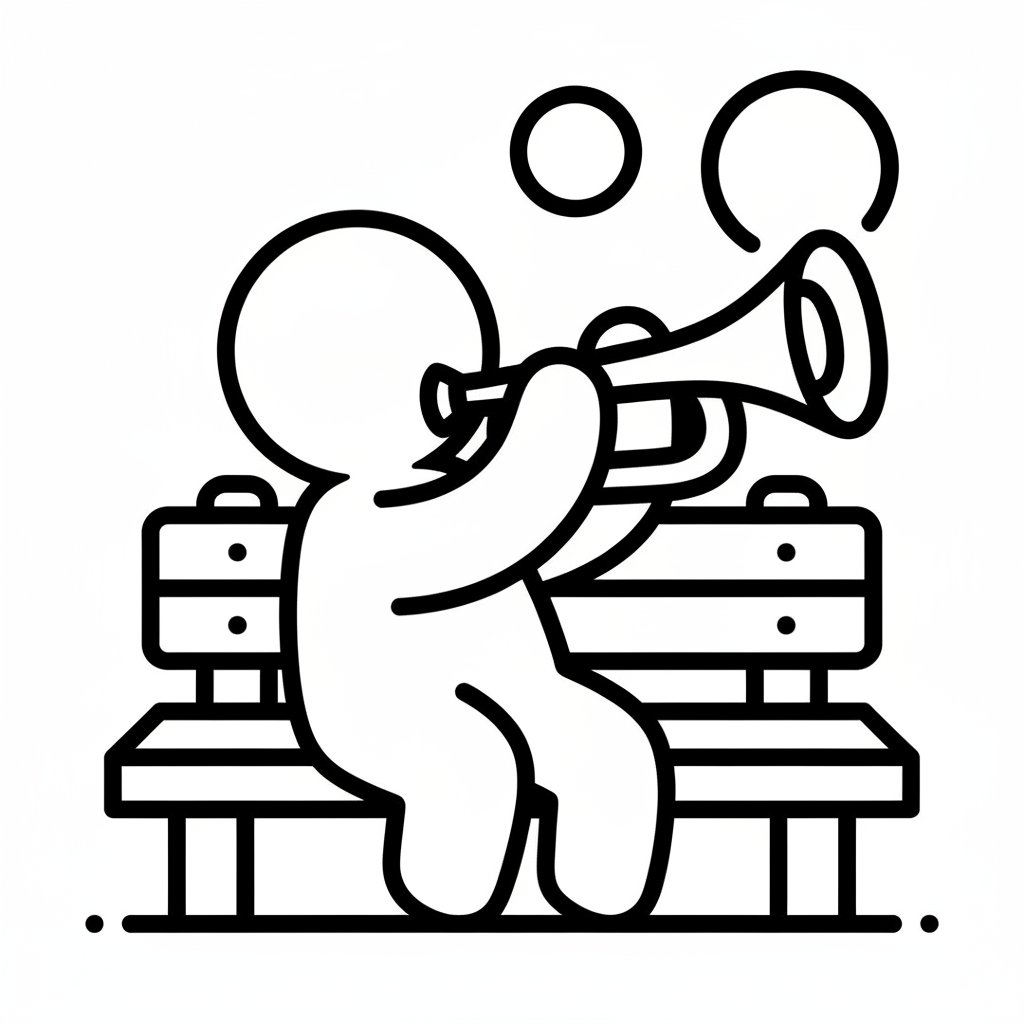 Página para Colorear de la Elegante Trompeta - Fácil