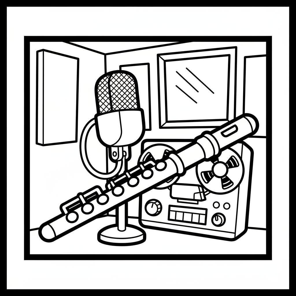 Flauta Página para Colorear - Fácil