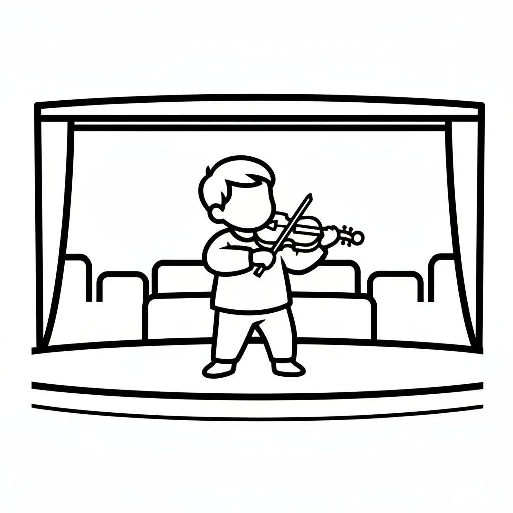 Página para Colorear de Violín - Fácil