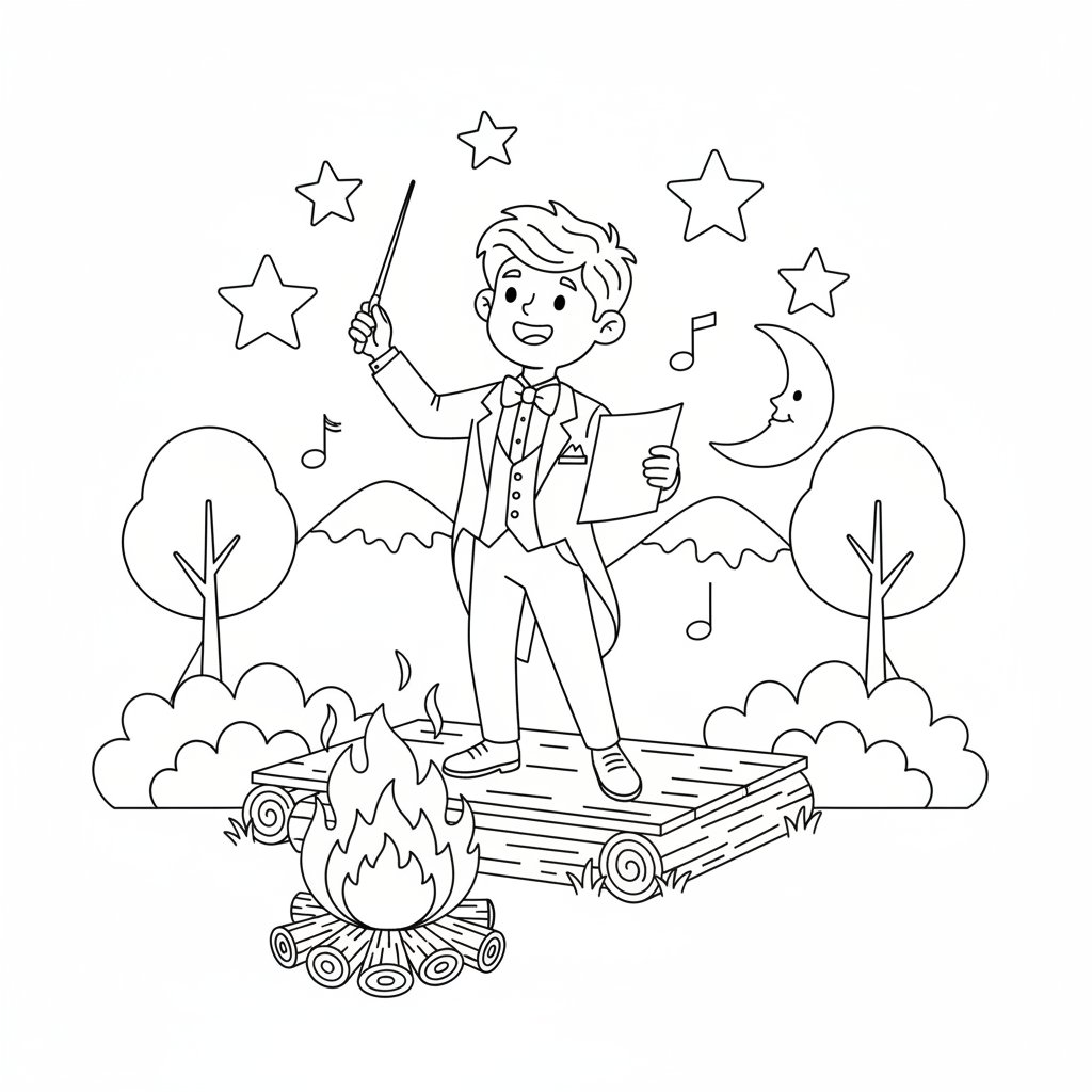 Página para Colorear de Director de Orquesta - Medio