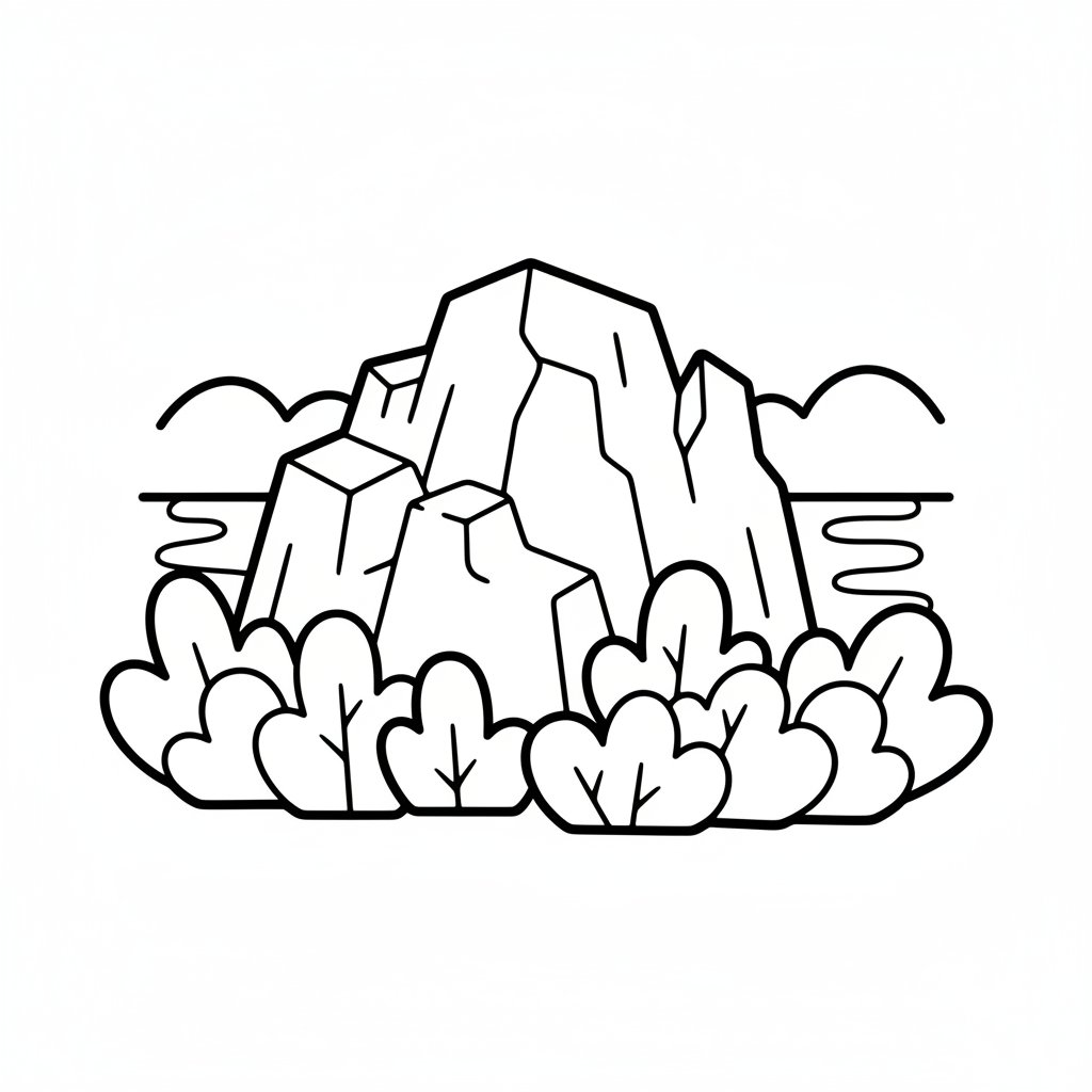 Página para Colorear de Glaciar - Fácil