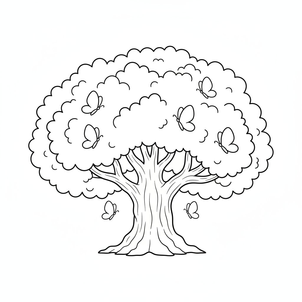 Página para Colorear de Roble Mágico - Fácil