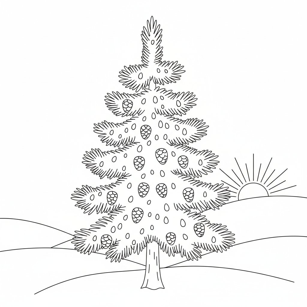 Página para Colorear Pino - Medio