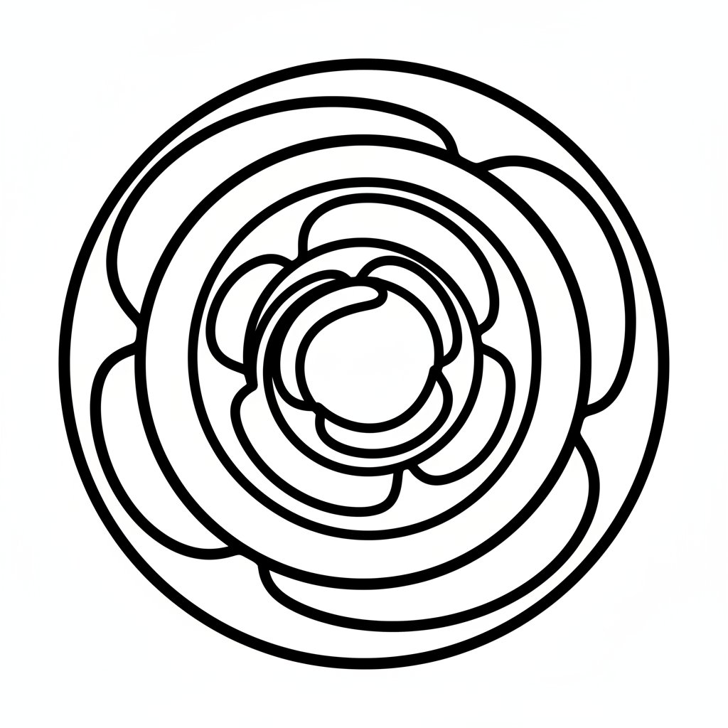 Página para Colorear de Patrón en Espiral Clásico - Fácil