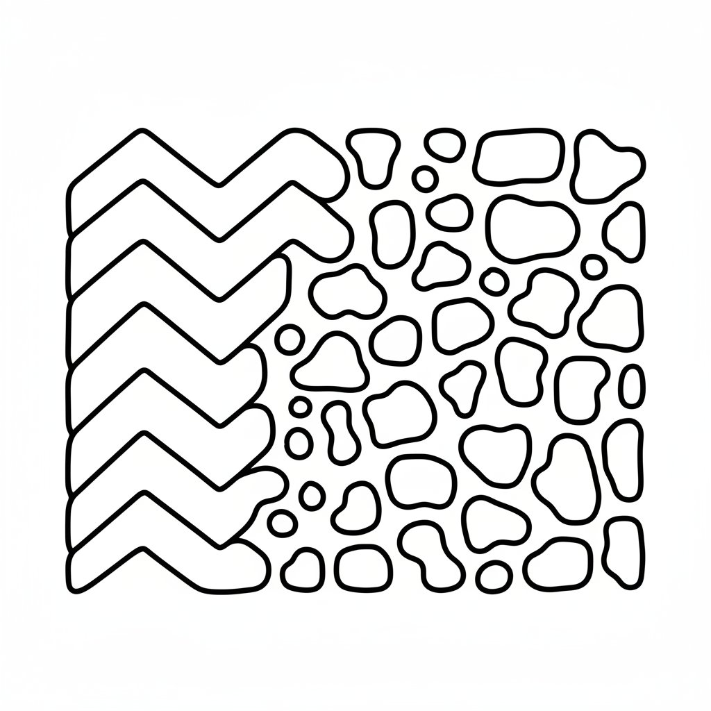 Página para Colorear de Patrón Chevron Acogedor - Fácil