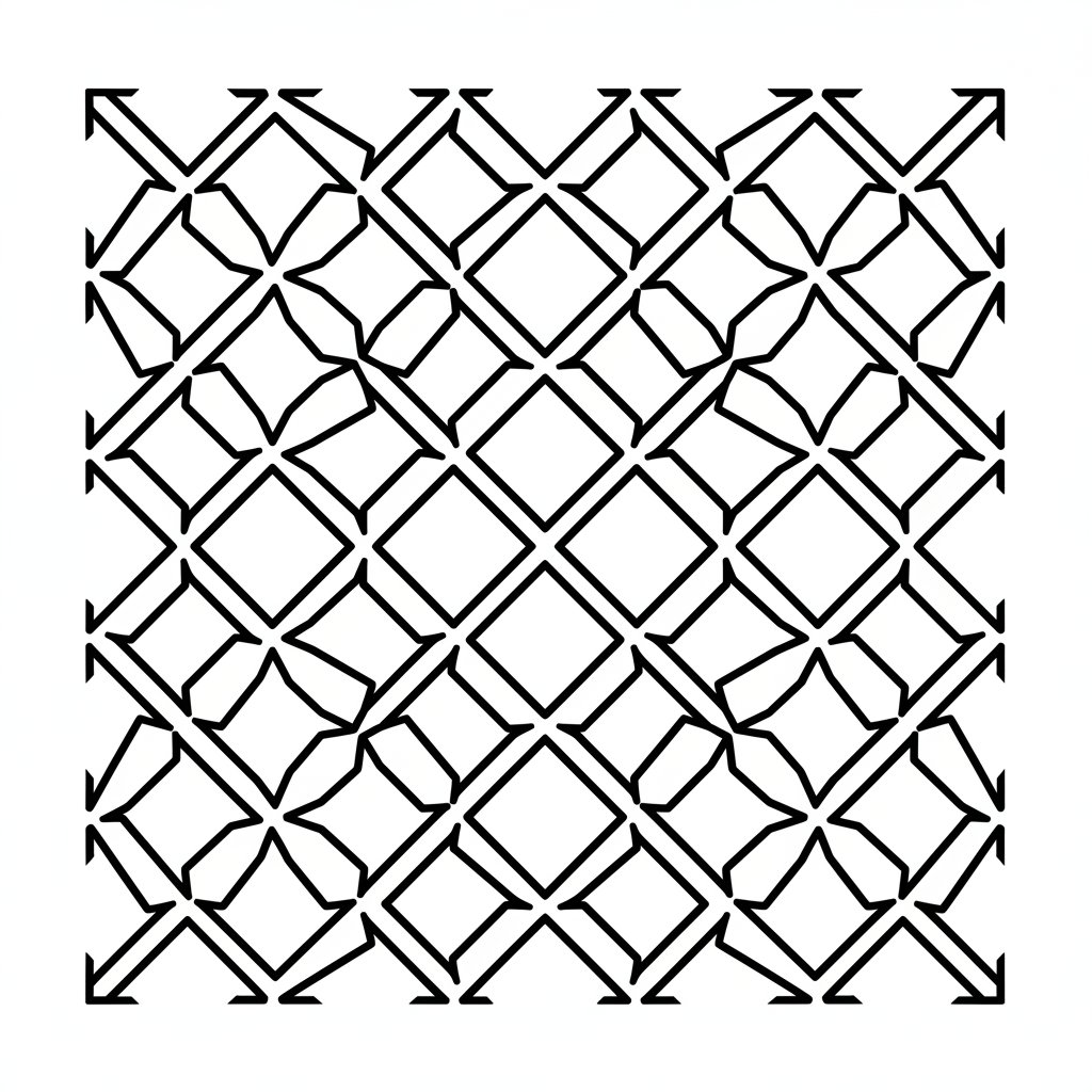 Página para Colorear de Patrón Fractal Suave - Fácil