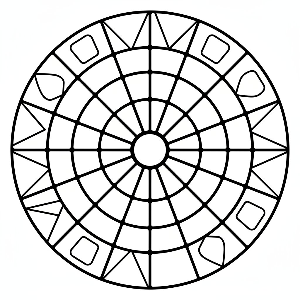 Página para Colorear de Patrón Mosaico - Fácil