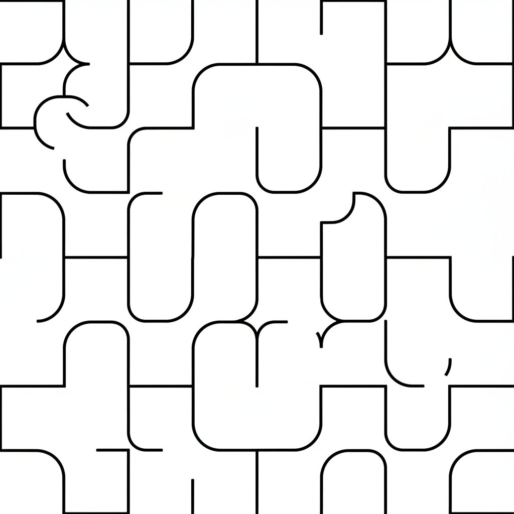 Página para Colorear de Patrón Fractal Radiante - Fácil