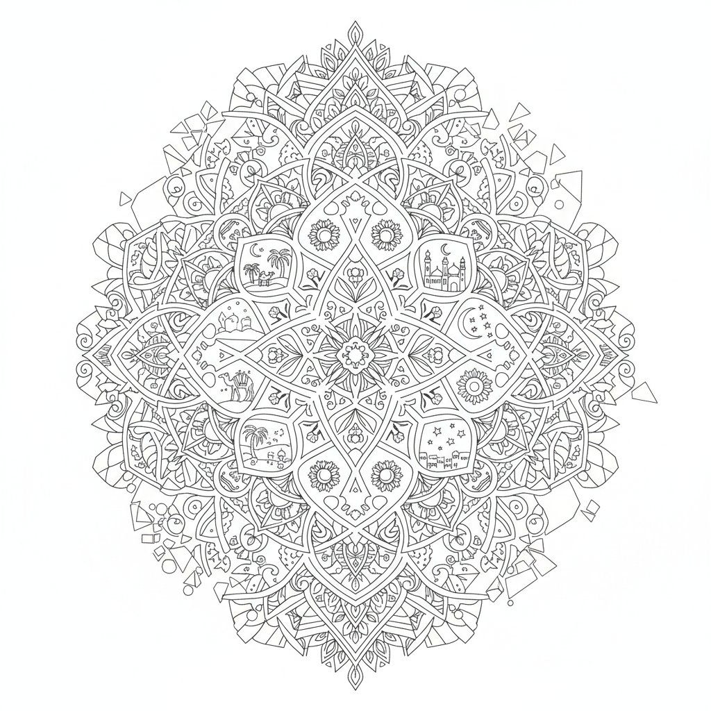 Página para Colorear de Arabesco - Difícil