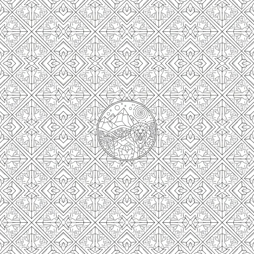 Página para Colorear de Teselado - Difícil