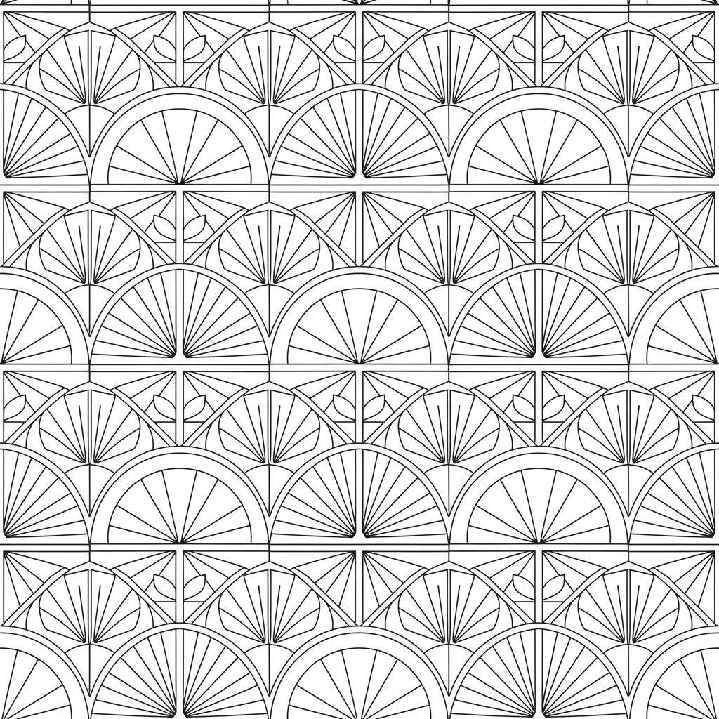 Página para Colorear de Patrón Art Déco - Medio