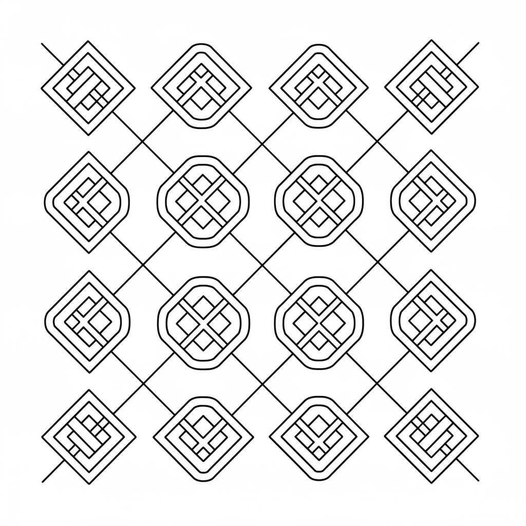 Página para Colorear del Encantador Nudo Céltico - Medio