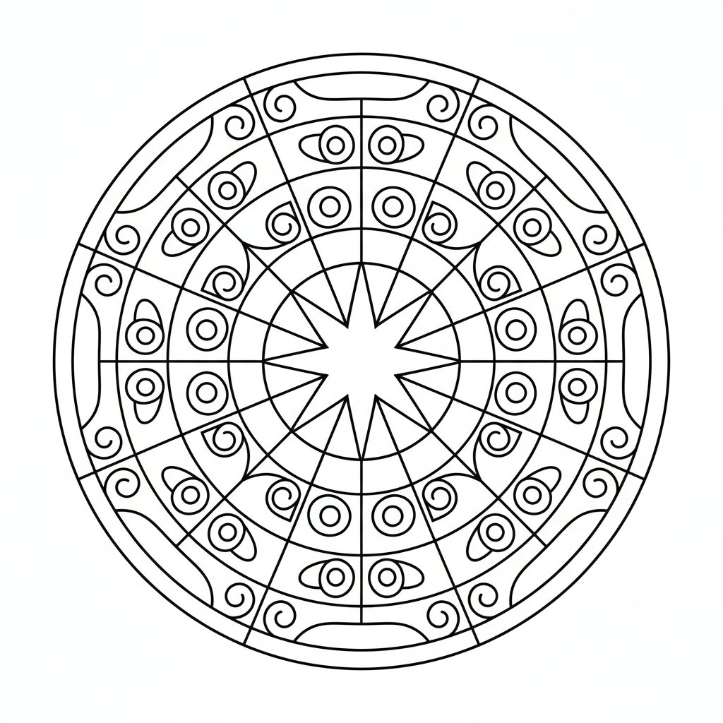 Página para Colorear de Patrón Geométrico - Medio