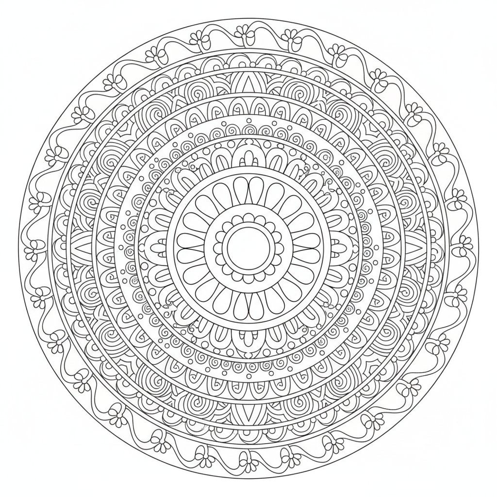 Página para Colorear de Zentangle Caprichoso - Medio