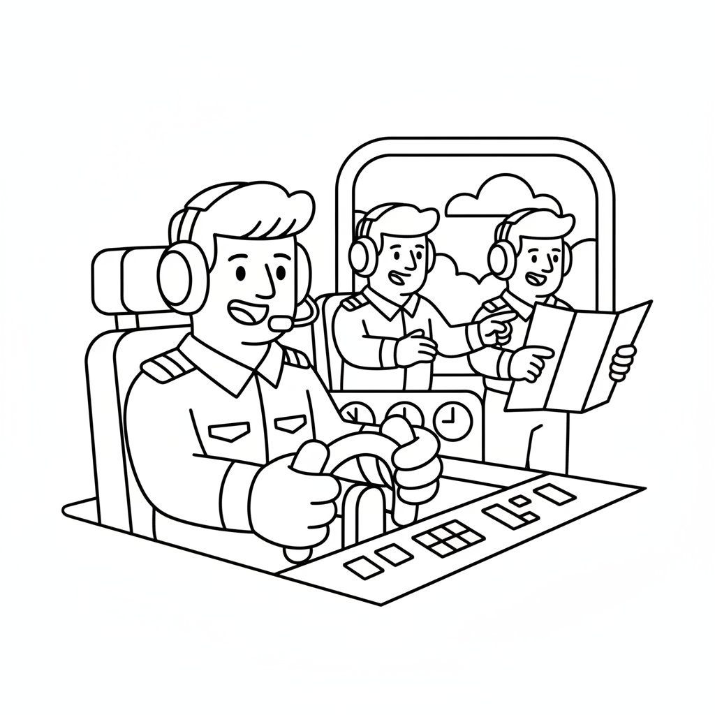 Página para Colorear Piloto - Fácil