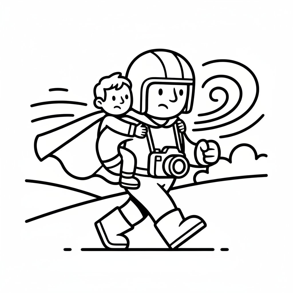 Página para Colorear de Maravilloso Fotógrafo - Fácil