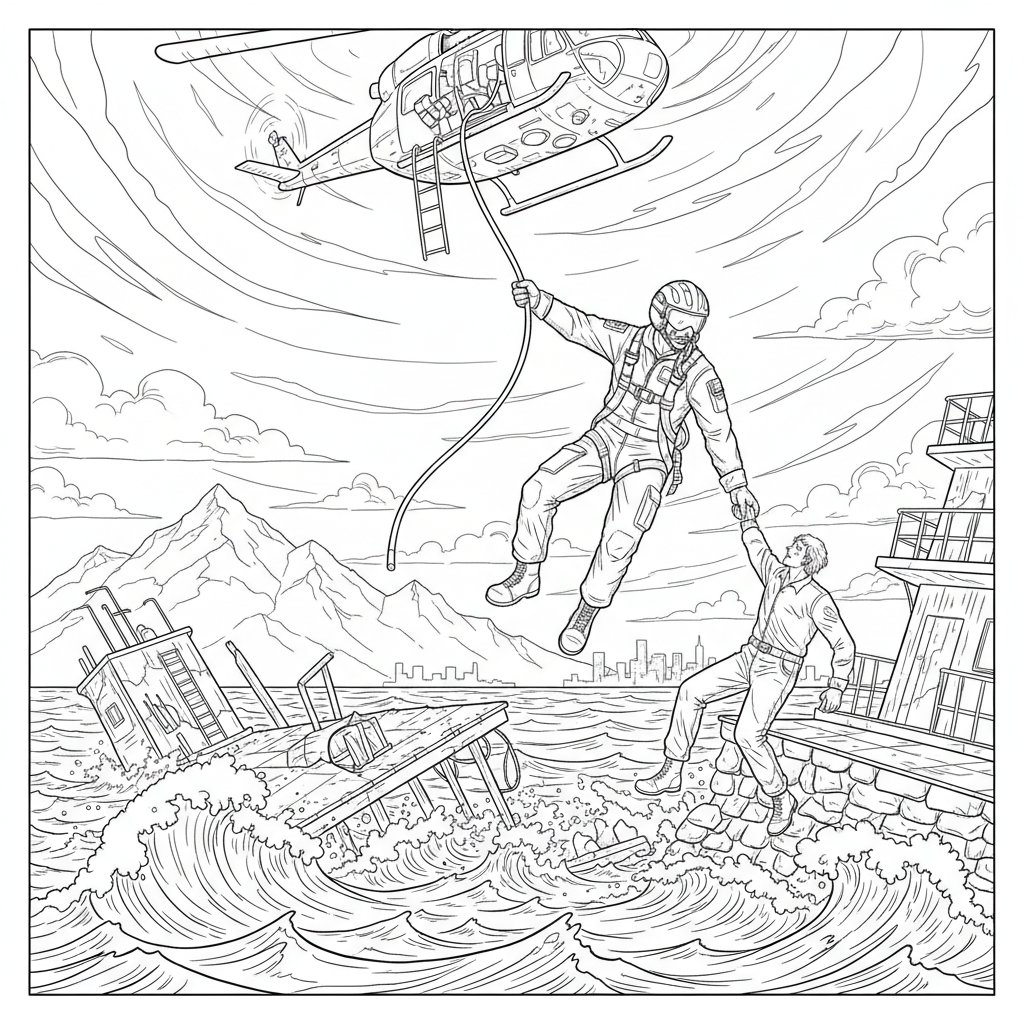 Página para Colorear del Adorable Piloto - Difícil