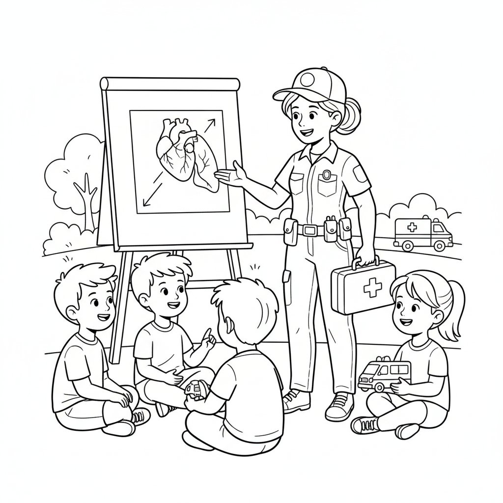 Página para Colorear de Paramédico - Medio