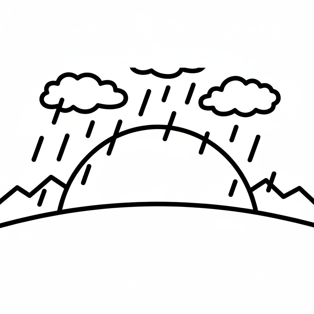 Página para Colorear de Lluvia de Primavera Mágica - Fácil