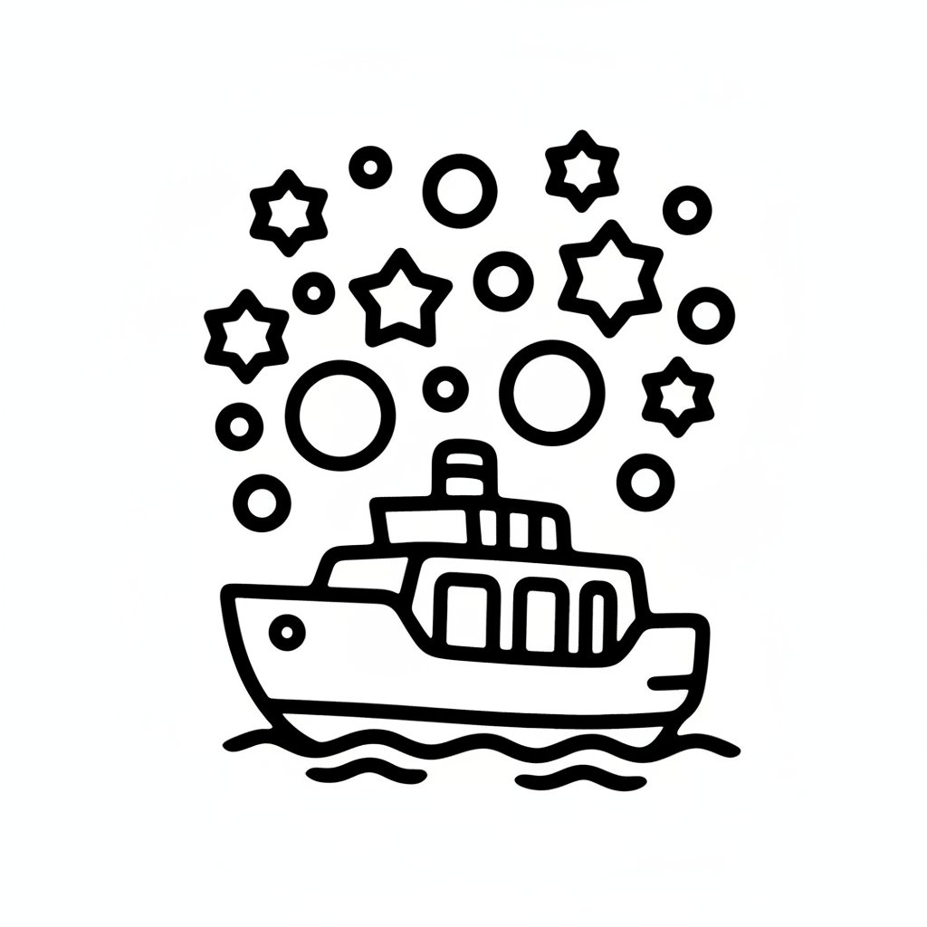 Página para Colorear de Ferry - Fácil