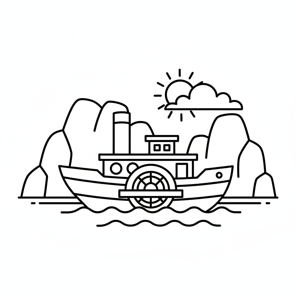 Página para Colorear de Vapor de Paletas - Fácil