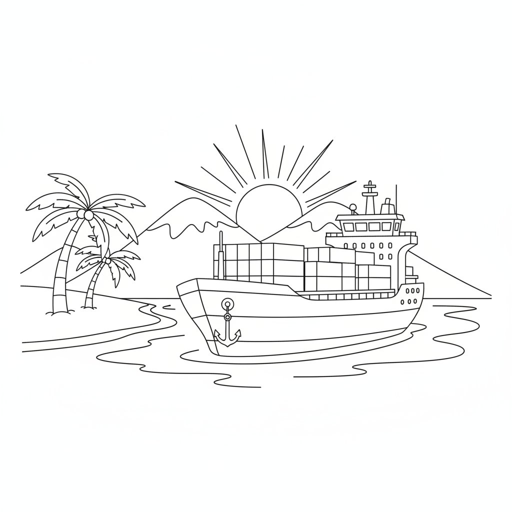 Página para Colorear de Carguero Fantástico - Medio