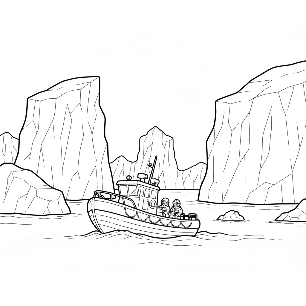 Página para Colorear de Bote Salvavidas Suave - Medio