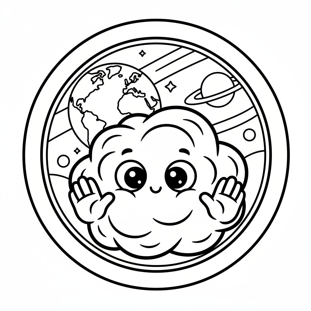 Página para Colorear de Nebulosa Soñadora - Fácil