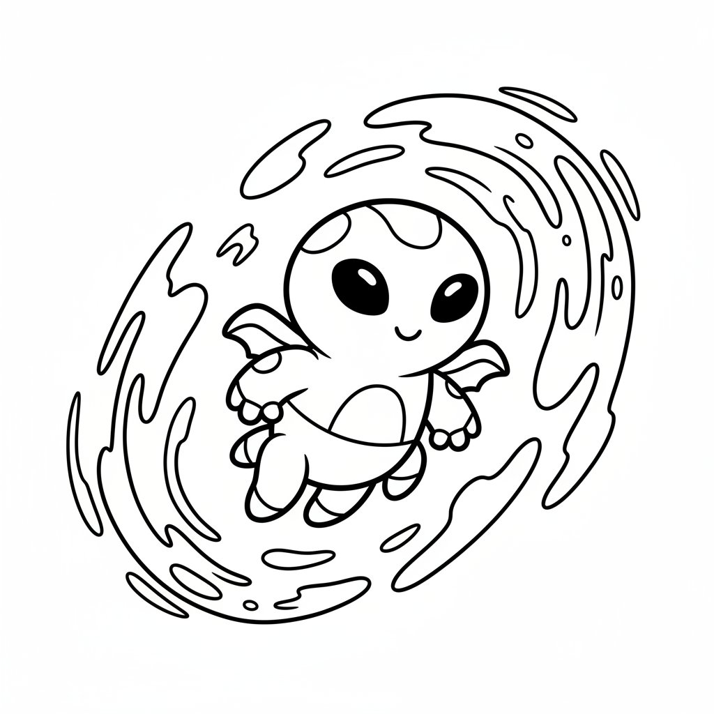 Página para Colorear de Criatura Alienígena Fantástica - Fácil