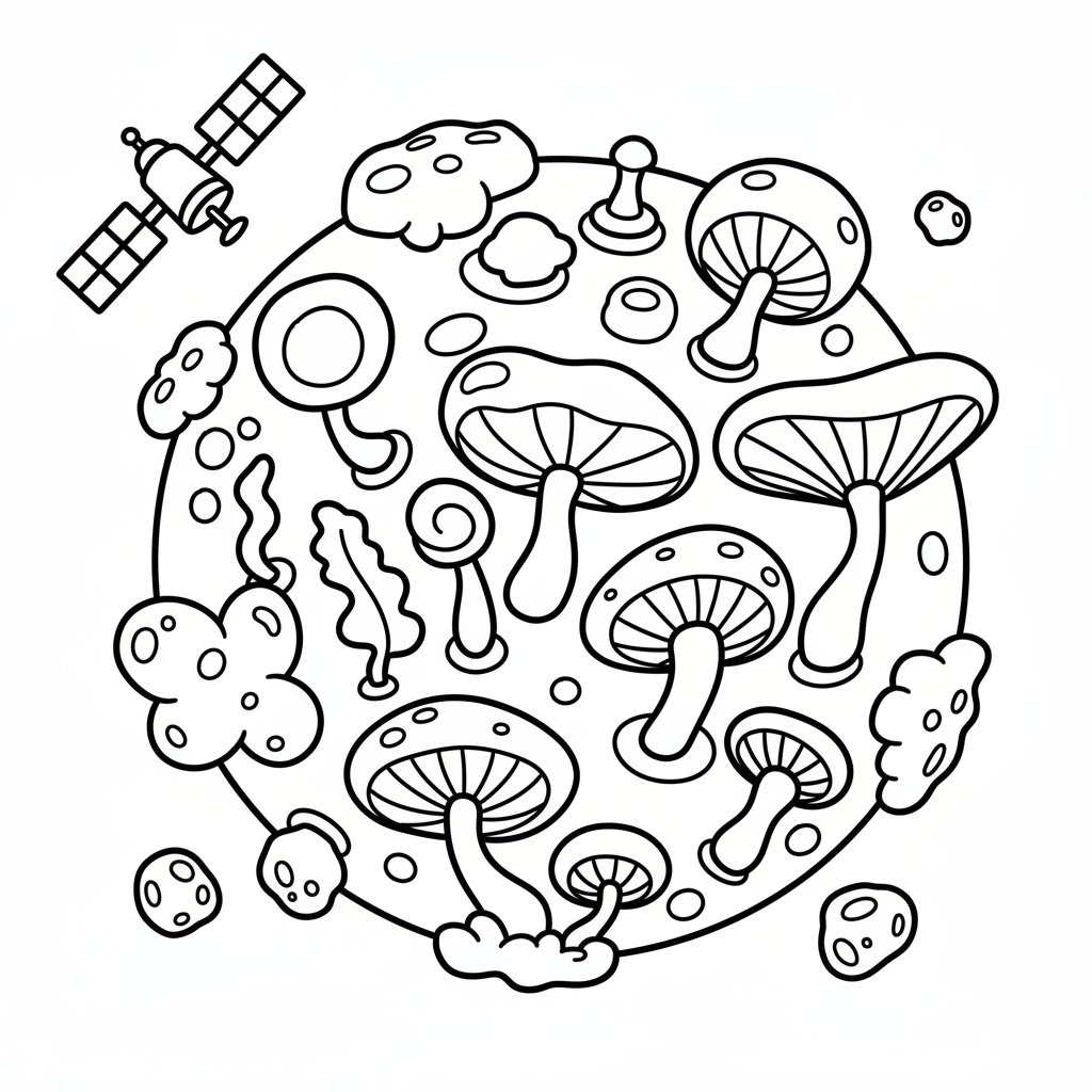 Página para Colorear de Satélite Alegre - Fácil