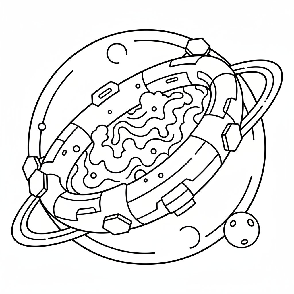 Página para Colorear de Nebulosa - Fácil