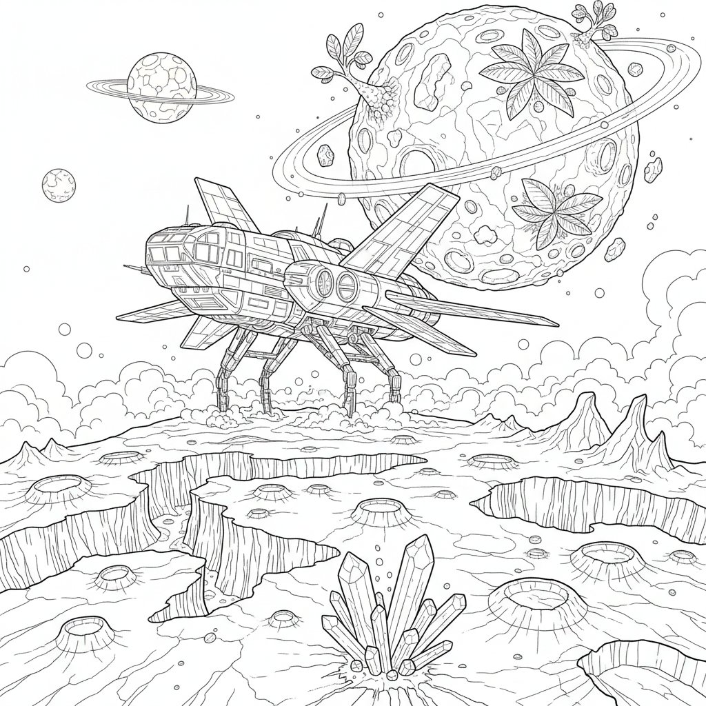 Página para Colorear Asteroide Maravilloso - Difícil