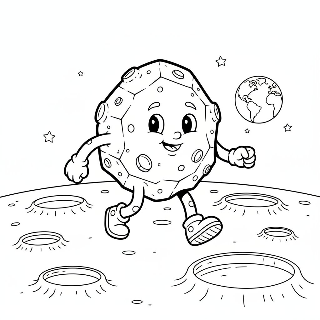 Página para Colorear de Asteroide Caprichoso - Medio