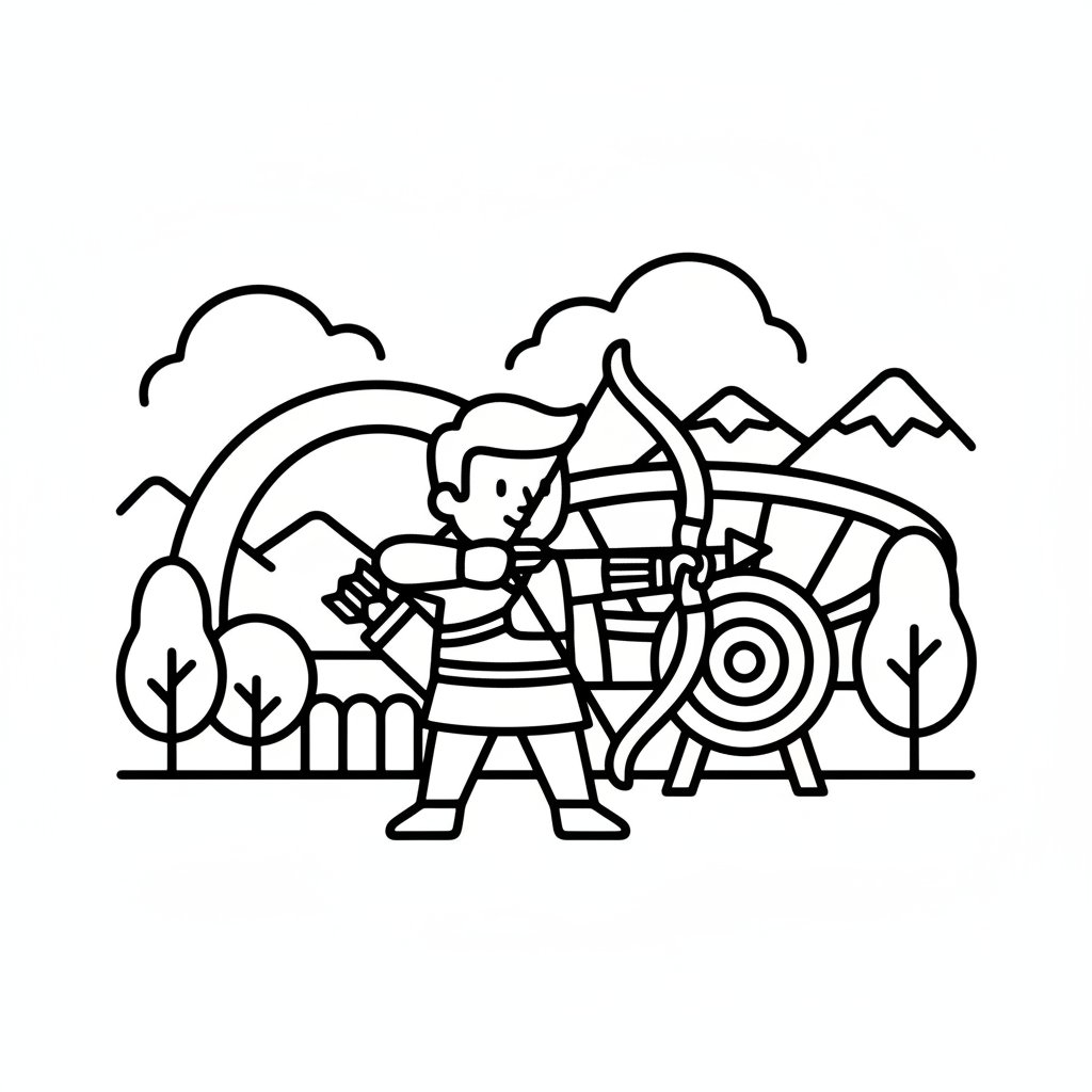 Página para Colorear de Arquero - Fácil