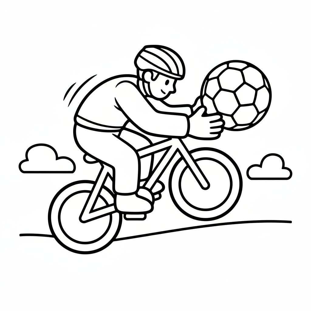 Página para Colorear Ciclista Maravilloso - Fácil