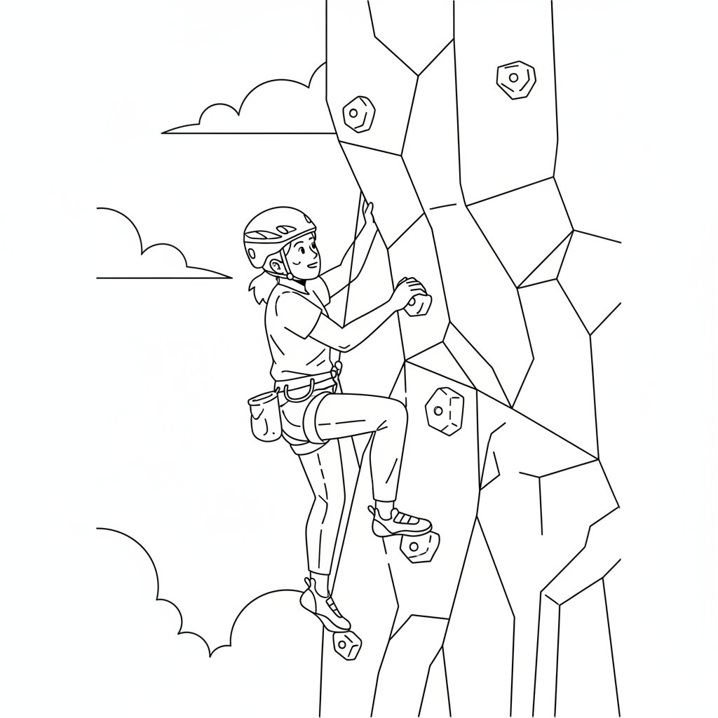 Página para Colorear de Escalador Artístico - Medio