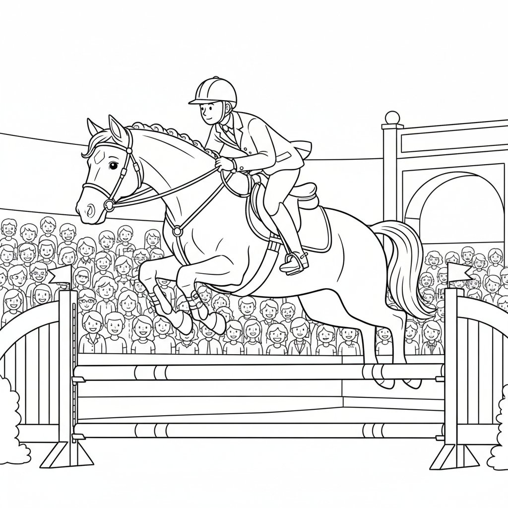 Página para Colorear de Jinete - Medio