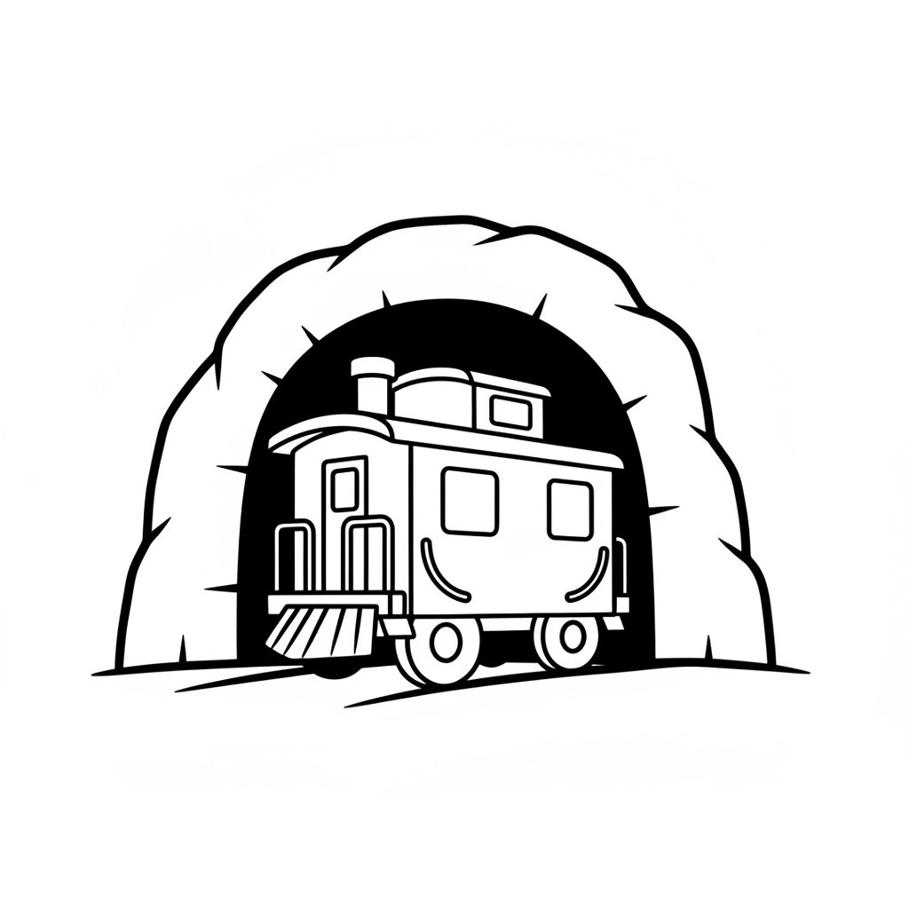 Página para Colorear de Furgón de Cola - Fácil