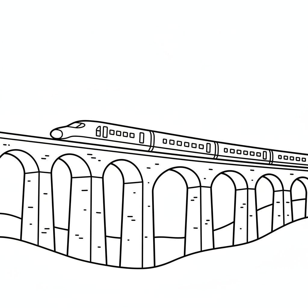 Página para Colorear de Tren Bala Encantador - Fácil