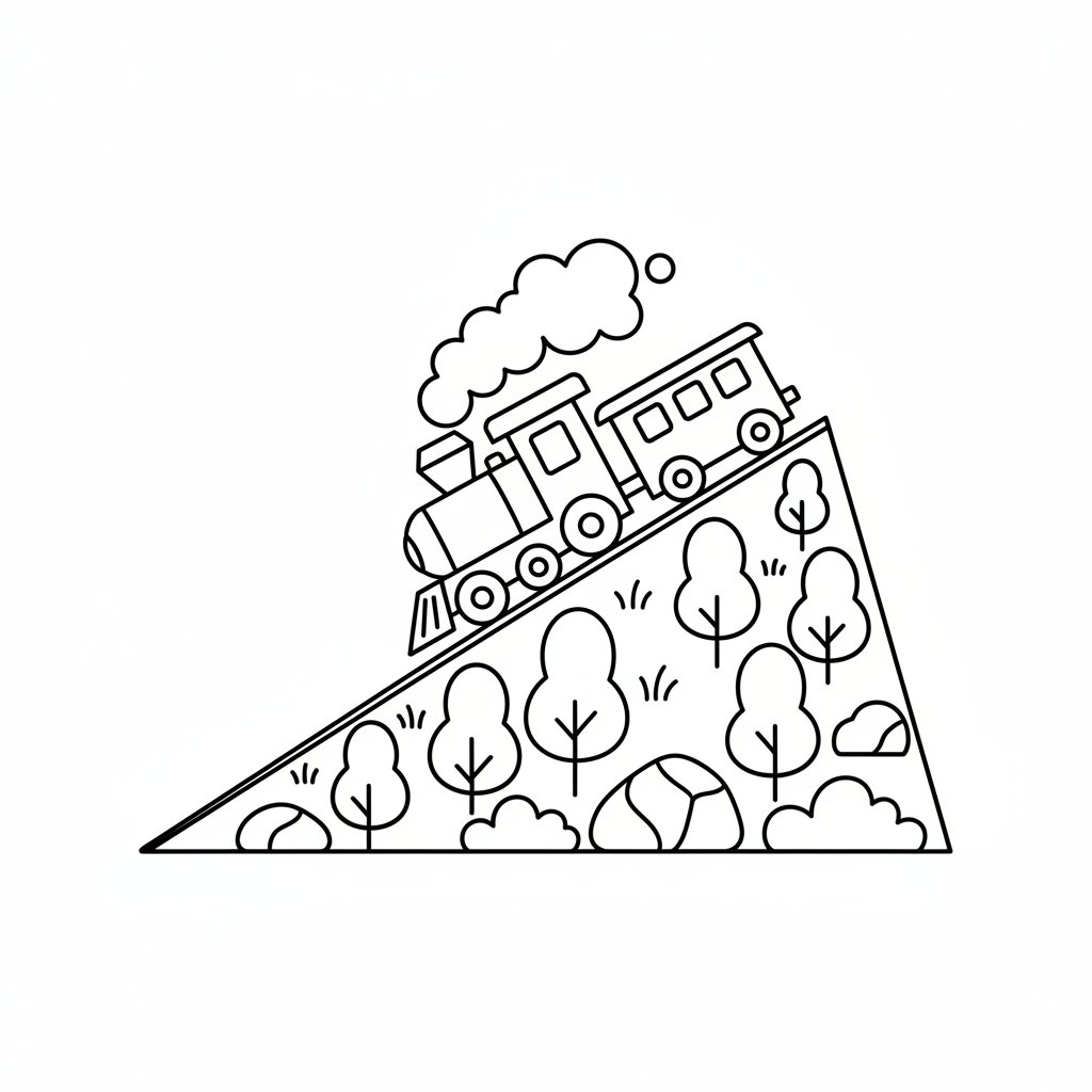 Página para Colorear de Tren Eléctrico - Fácil