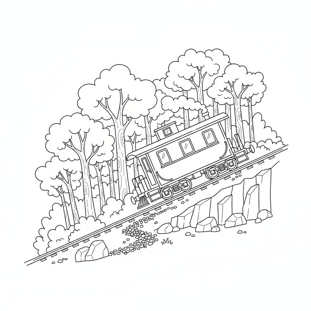 Página para Colorear de Furgón de Cola - Medio