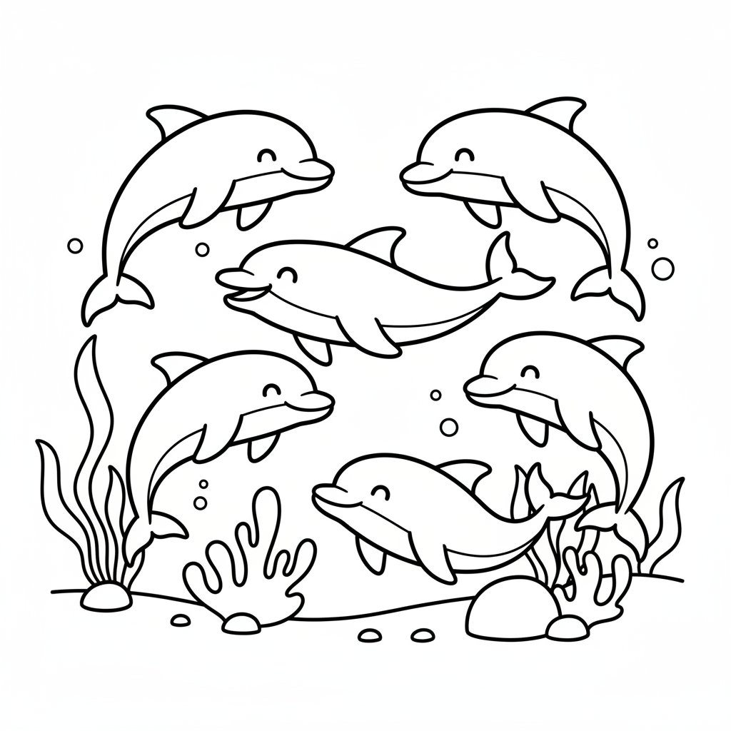 Página para Colorear de Fondo del Mar Tranquilo - Fácil