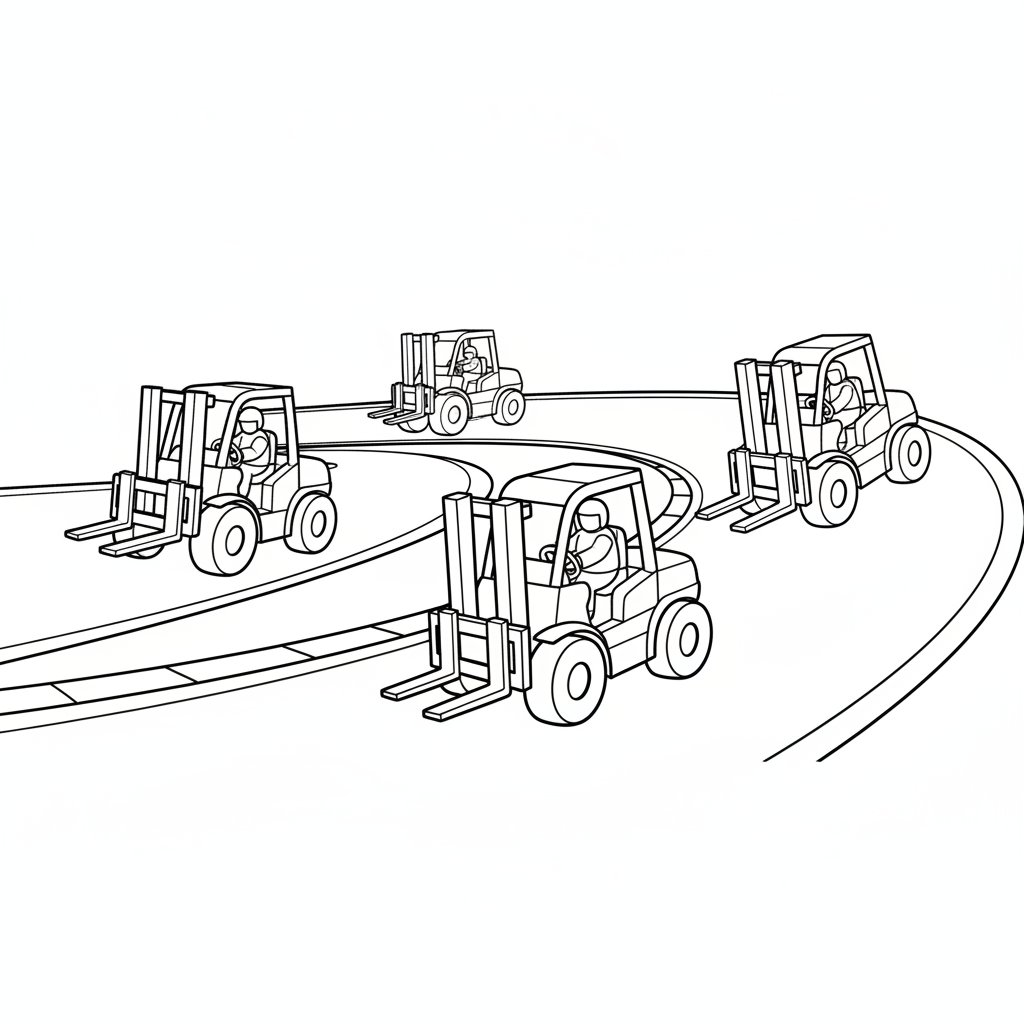 Página para Colorear del Montacargas Mágico - Fácil