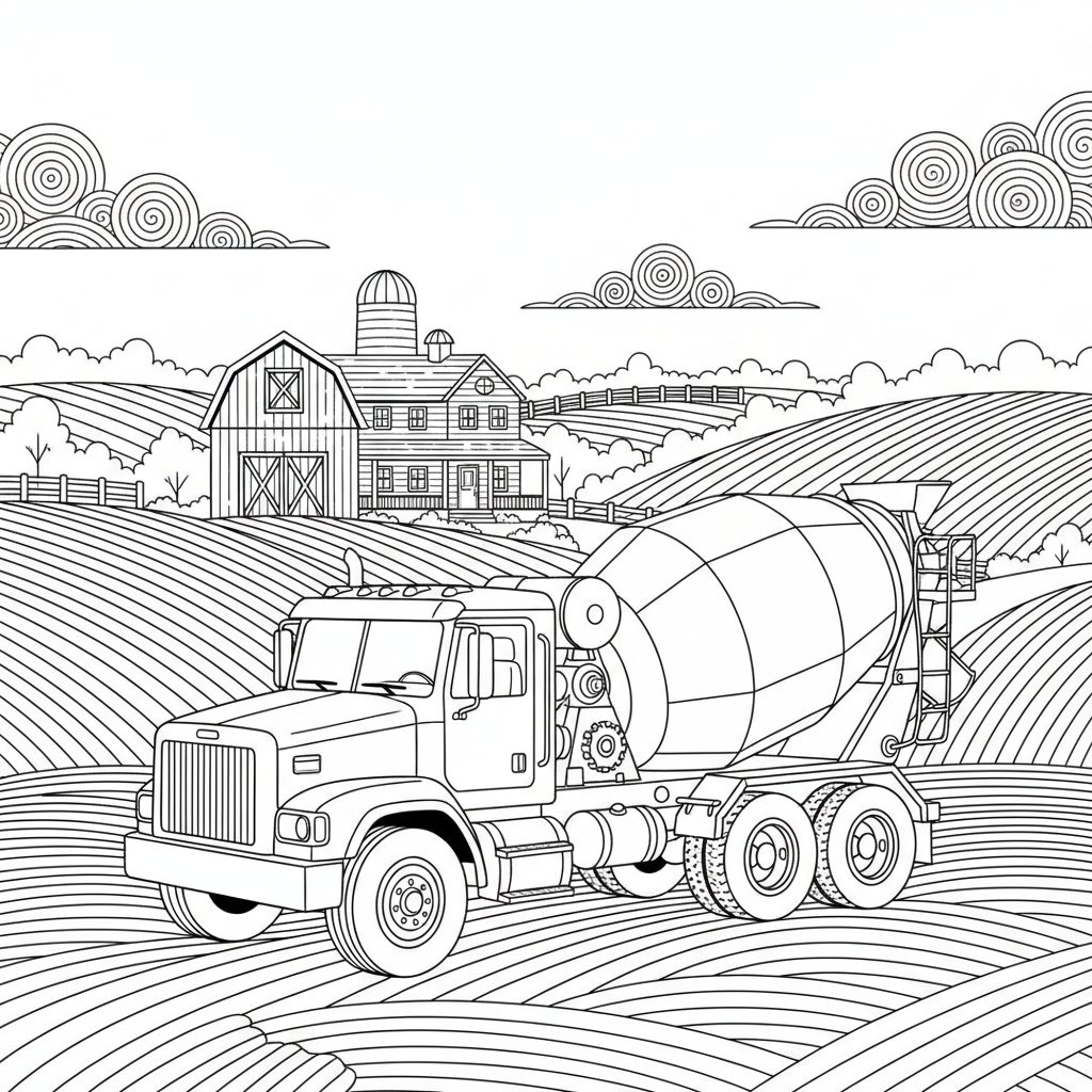 Página para Colorear de la Adorable Hormigonera - Difícil